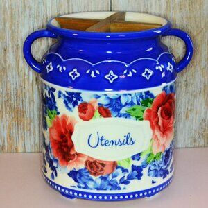 Pioneer Woman Utensil Holder Vintage Floral Pattern New Never Used Kitchen Tools